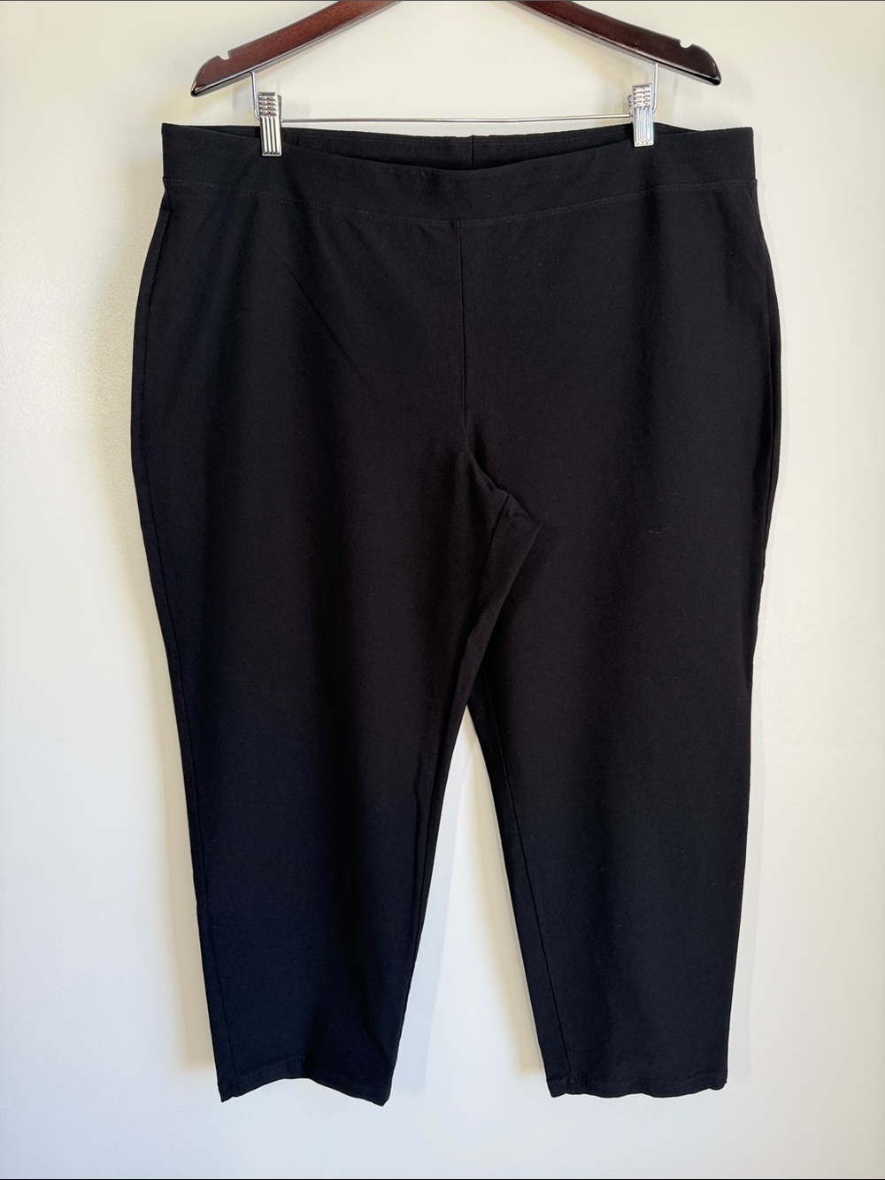 Eileen Fisher Washable Stretch Crepe Slim Ankle Pants Black - Size 2X